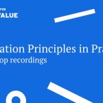 Blue background with white shapes and Centre for Cultural Value logo. Text reads Evaluation Principles in Practice, workshop recordings
